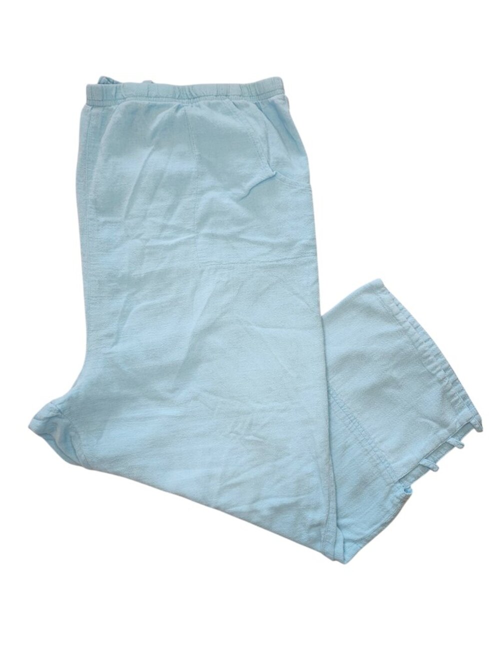 Lulu-B Pool Blue Lightweight Cotton Capris Plus SIze 3X
